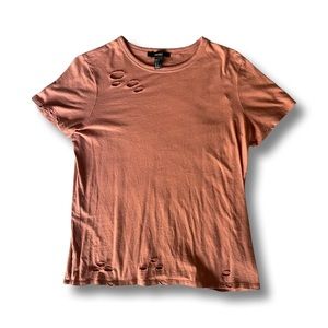 Forever 21 dusty rose distressed, t-shirt (S)